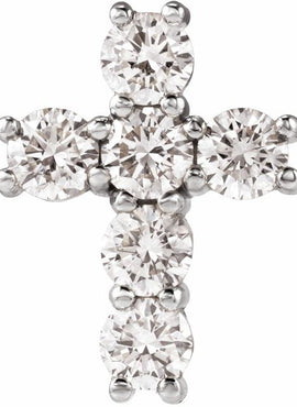 14K Rose Gold 1 3/8 CTW Natural Diamond Cross Pendant
