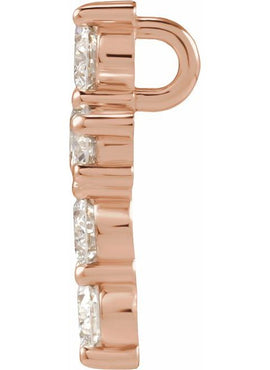 14K Rose Gold 1 3/8 CTW Natural Diamond Cross Pendant