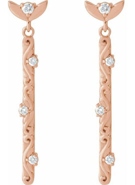 14K White Gold 1/8 CTW Natural Diamond Vintage-Inspired Earrings