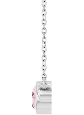 Platinum Natural Pink Morganite & 1/8 CTW Natural Diamond Bezel-Set 16