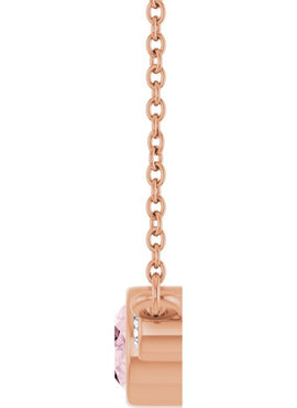 Platinum Natural Pink Morganite & 1/8 CTW Natural Diamond Bezel-Set 16