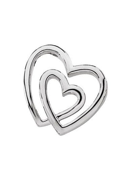 18K Yellow Gold Double Heart Pendant
