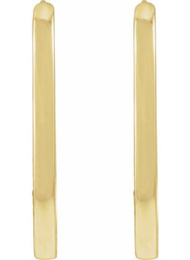 14K Yellow Gold Elongated Oval 20 mm Hoop Earrings