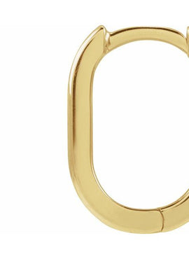 14K Yellow Gold Elongated Oval 20 mm Hoop Earrings