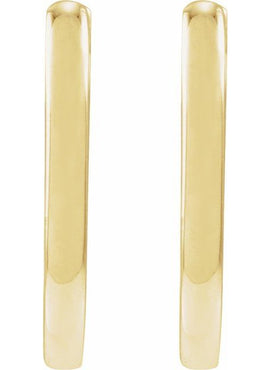 14K Yellow Gold Elongated Oval 20 mm Hoop Earrings