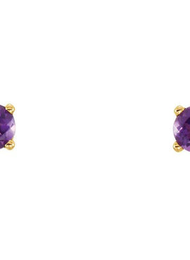 14K White Gold Imitation Mozambique Garnet Youth Earrings