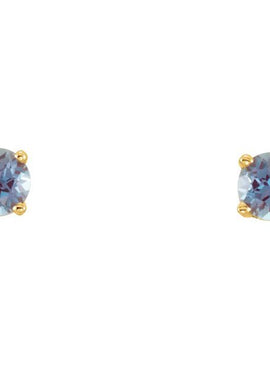 14K White Gold Imitation Mozambique Garnet Youth Earrings