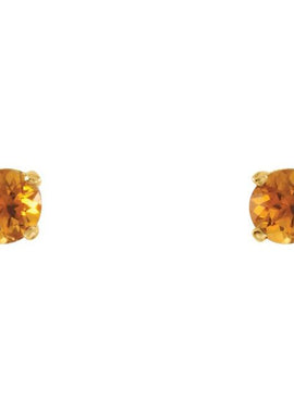 14K White Gold Imitation Mozambique Garnet Youth Earrings