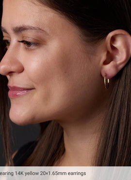 14K Yellow Gold Hinged 12.5 mm Hoop Earring