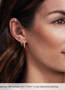 14K Yellow Gold 1/5 CTW Lab-Grown Diamond 10 mm Hoop Earrings