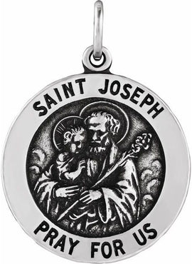 14K Yellow Gold 15 mm Round St. Joseph Medal