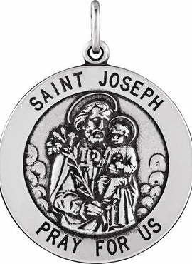 14K Yellow Gold 15 mm Round St. Joseph Medal