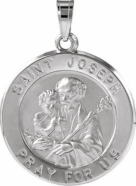 14K Yellow Gold 15 mm Round St. Joseph Medal
