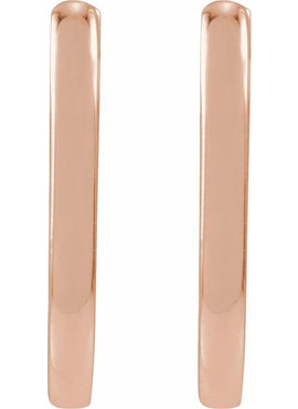14K Yellow Gold Elongated Oval 20 mm Hoop Earrings