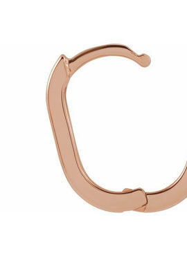 14K Yellow Gold Elongated Oval 20 mm Hoop Earrings