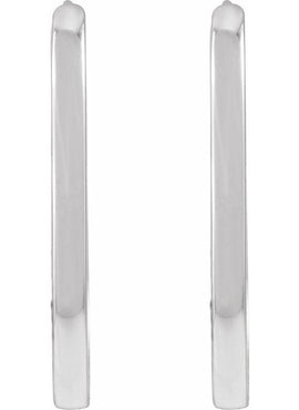 14K Yellow Gold Elongated Oval 20 mm Hoop Earrings