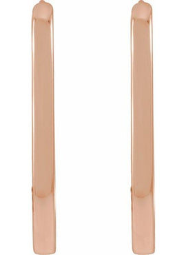 14K Yellow Gold Elongated Oval 20 mm Hoop Earrings