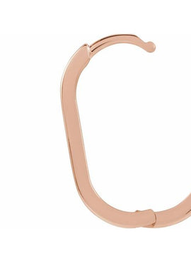 14K Yellow Gold Elongated Oval 20 mm Hoop Earrings