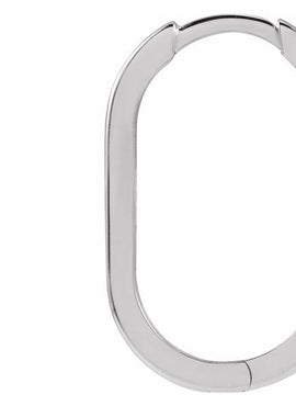 14K Yellow Gold Elongated Oval 20 mm Hoop Earrings