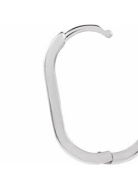 14K Yellow Gold Elongated Oval 20 mm Hoop Earrings