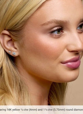 14K Yellow Gold 1/5 CTW Lab-Grown Diamond 4-Prong Stud Earrings