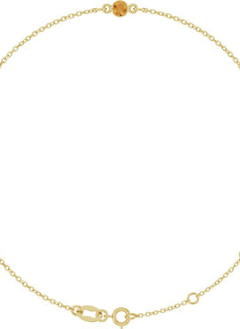 14K Yellow Gold Natural Blue Sapphire Bezel-Set Solitaire 6 1/2-7 1/2