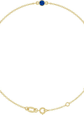 14K Yellow Gold Natural Blue Sapphire Bezel-Set Solitaire 6 1/2-7 1/2