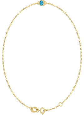 14K Yellow Gold Natural Blue Sapphire Bezel-Set Solitaire 6 1/2-7 1/2