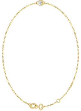 14K Yellow Gold Natural Blue Sapphire Bezel-Set Solitaire 6 1/2-7 1/2