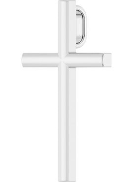 Platinum 25.7x15.7 mm Cross Pendant