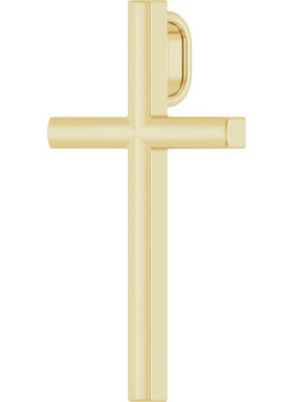 Platinum 25.7x15.7 mm Cross Pendant