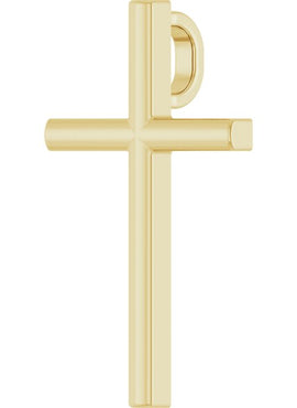 Platinum 25.7x15.7 mm Cross Pendant
