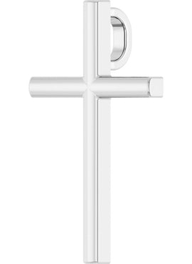 Platinum 25.7x15.7 mm Cross Pendant