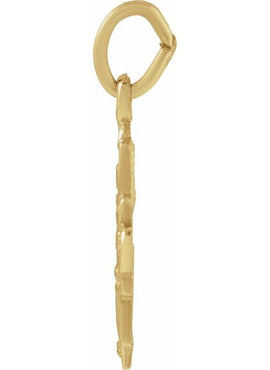14K Yellow Gold 12x12 mm Four-Way Cross Medal