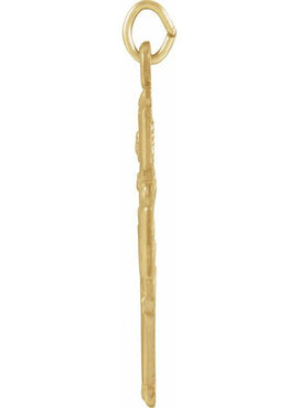 14K Yellow Gold 12x12 mm Four-Way Cross Medal