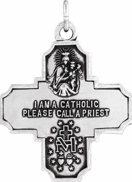 14K Yellow Gold 12x12 mm Four-Way Cross Medal