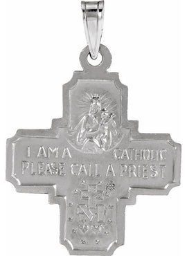 14K Yellow Gold 12x12 mm Four-Way Cross Medal