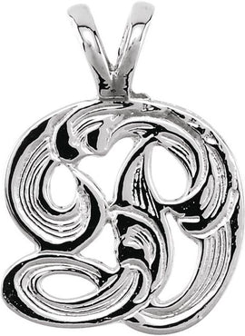 14K Yellow Gold Medium Initial G Pendant