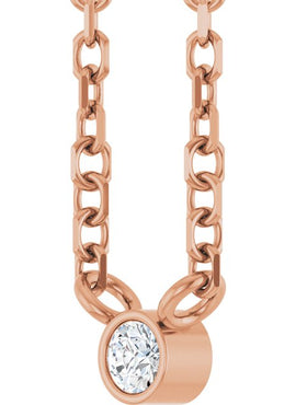 14K Yellow Gold .06 CT Natural Diamond Solitaire 16-18