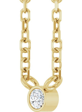 14K Yellow Gold .06 CT Natural Diamond Solitaire 16-18