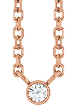 14K Yellow Gold .06 CT Natural Diamond Solitaire 16-18