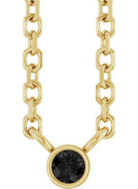 14K Yellow Gold .06 CT Natural Diamond Solitaire 16-18