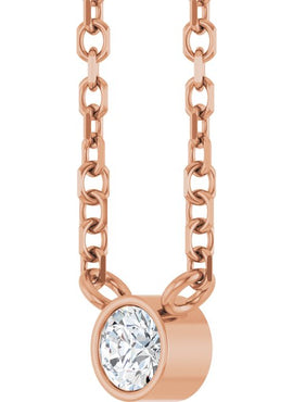 14K Yellow Gold .06 CT Natural Diamond Solitaire 16-18