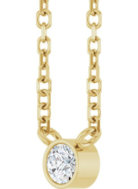14K Yellow Gold .06 CT Natural Diamond Solitaire 16-18