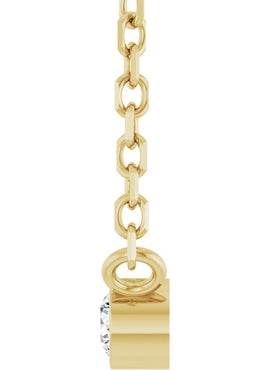 14K Yellow Gold .06 CT Natural Diamond Solitaire 16-18