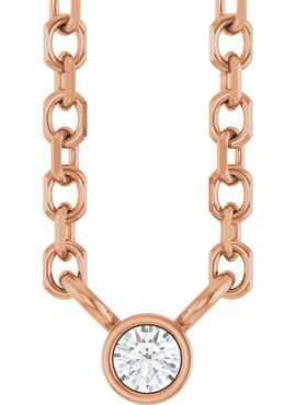 14K Yellow Gold .06 CT Natural Diamond Solitaire 16-18