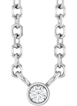 14K Yellow Gold .06 CT Natural Diamond Solitaire 16-18