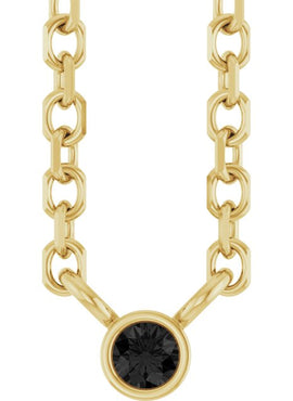 14K Yellow Gold .06 CT Natural Diamond Solitaire 16-18