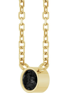 14K Yellow Gold .06 CT Natural Diamond Solitaire 16-18