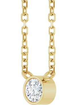 14K Yellow Gold .06 CT Natural Diamond Solitaire 16-18